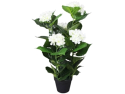 Hortensia artificial con jarrón blanco de 60 cm, DKD HOME DECOR