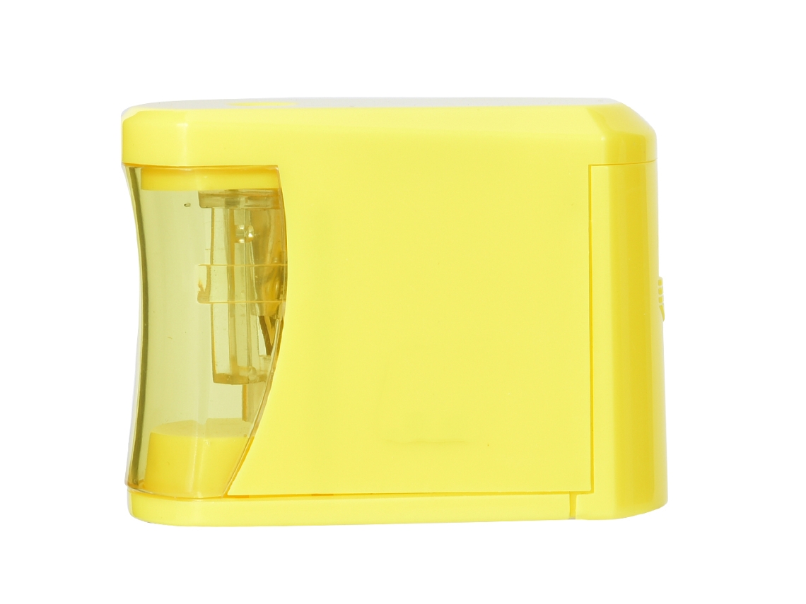 Sacapuntas Eléctrico Amarillo De Abs Con Patas Antideslizantes: Eficiente Para Estudiantes Y Material Escolar.