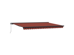 Maison Exclusive - Toldo Retráctil Rojo Y Negro 500 X 300 Cm Tela Y Metal