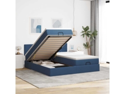 Syfax™ Estructura De Cama Otomana Con Colchones Tela Azul 160x200 Cm