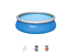 Piscina Hinchable Fast Set Bestway 457x122 Cm Con Depuradora Cartucho 3.028 L/h Escalera Y Nevera Hinchable Flotante
