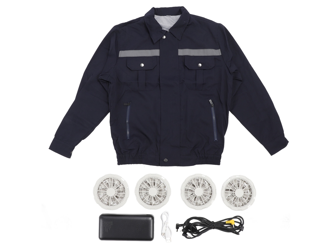 Chaqueta refrescante con 4 ventiladores, protección solar, verano.