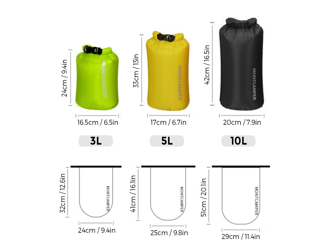Bolsas Impermeables Secas, 3 Unidades, Ligeras Para Camping, Navegación, Senderismo Y Almacenamiento Al Aire Libre.