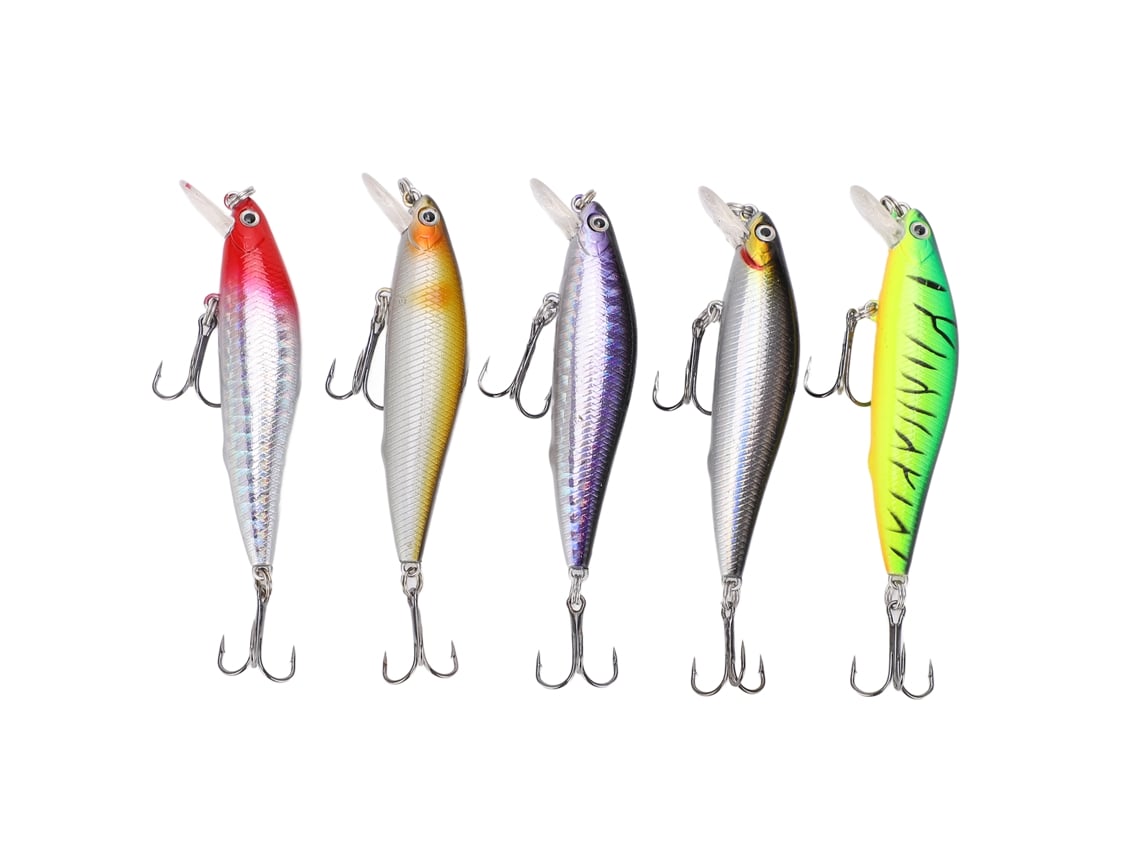 2026rebe-kit De Cebo De Pesca 5 Piezas Minnow Lure Bait Flotante Con Perlas De Acero Para Agua Dulce Y Salada