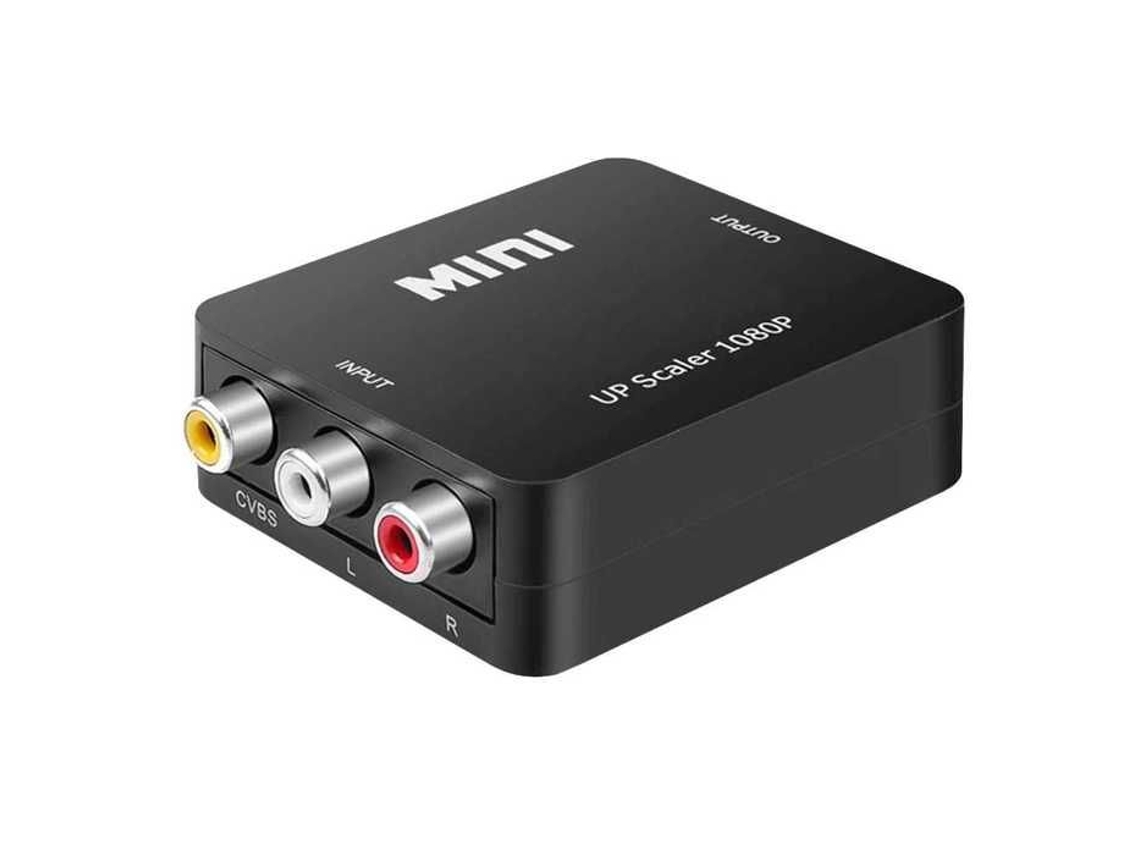 Adaptador Audio y Vídeo 1080P Negro para TV Full HD Convertidor Av2Hdmi2 OCIODUAL Av Rca Cvbs a Hdmi