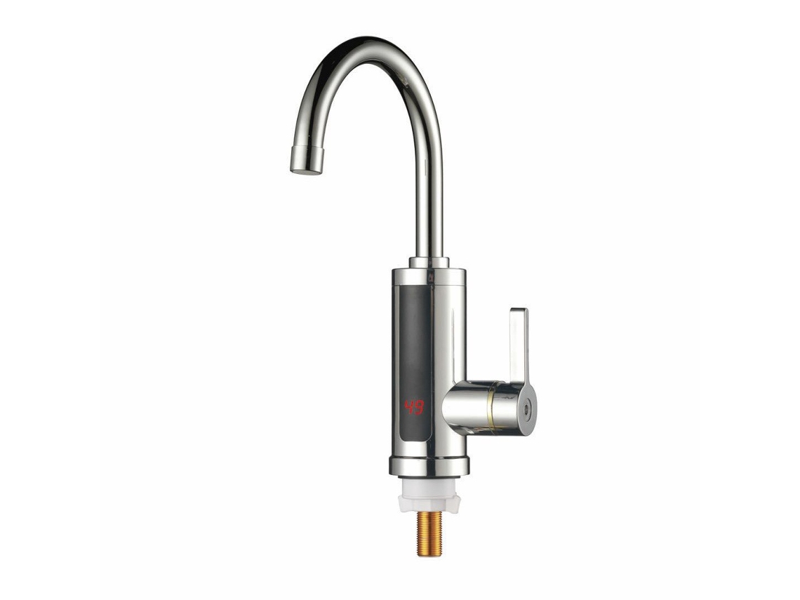 Grifo de cocina Chrui de acero inoxidable, grifo de agua eléctrico instantáneo con pantalla LED