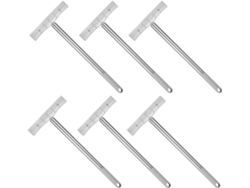 Juego De 6 Soportes Portátiles De Acero Inoxidable Para Pósteres, 40 Cm, Con Clip Cuadrado De 5 Mm.