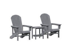 Maison Exclusive - Silla De Jardín 3 Pcs Gris Claro Polietileno