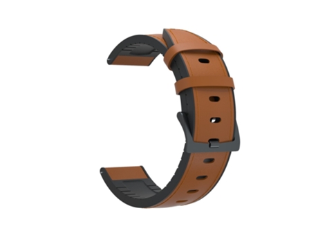 Correa de piel auténtica 22mm hebilla negra para Huawei Watch GT - castaño