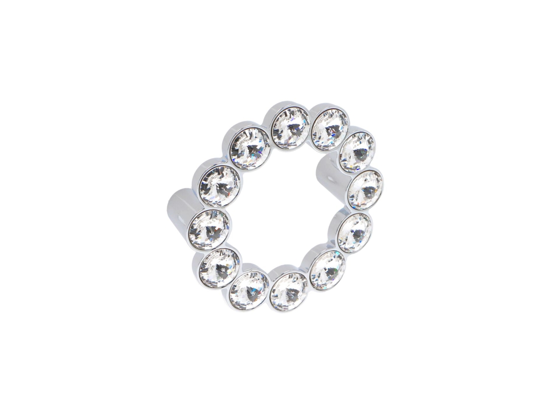 Pomo Para Muebles En Zamac Y Cristal Distancia Entre Ejes De 64 Mm Cromado Pulido