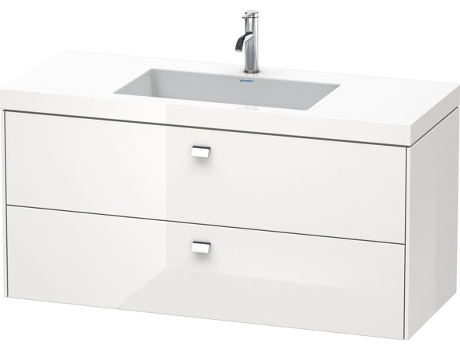 Lavamanos DURAVIT Brioso de 120,0x48,0 cm 2 cajones incl. hueco para sifón y delantal sin rebosadero con banco con agujero para grifo 1 agujero