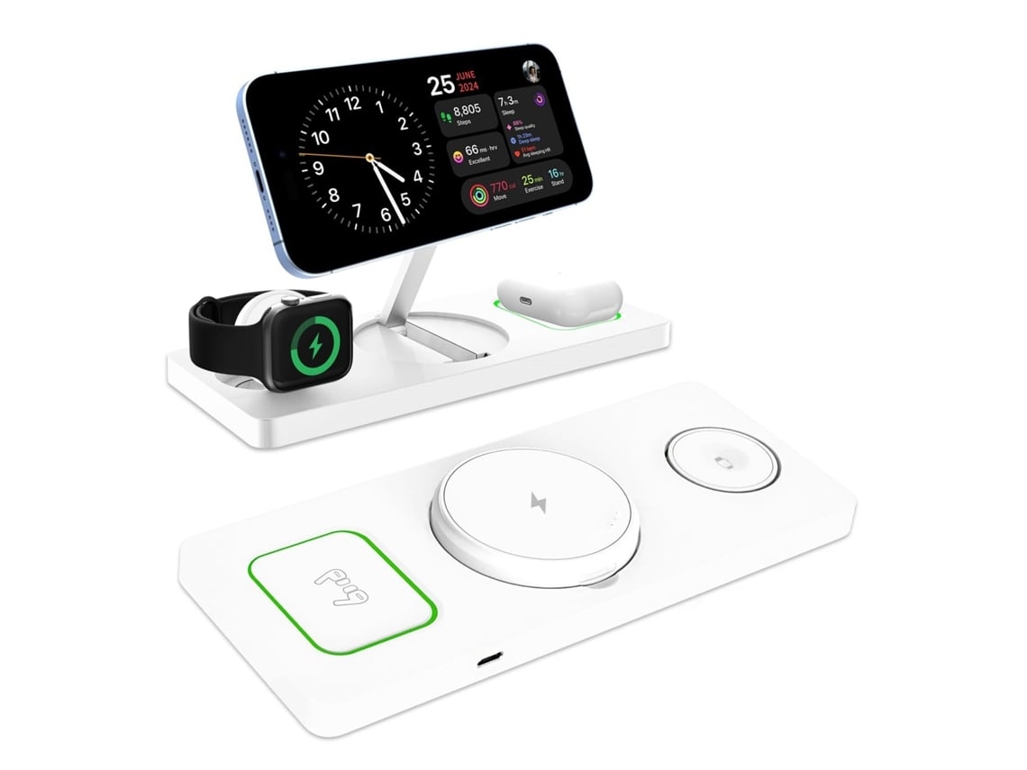 Cargador Sem Fio Luz Ambiente Muda Noturna Regulável Despertador YEMAESRE Bluetooth Blanco