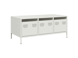 Maison Exclusive - Mesa De Centro Acero Laminado En Frío Blanco 101,5x50x43,5 Cm