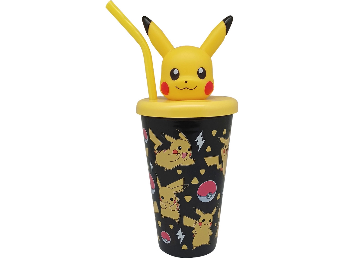Vaso POKEMON con Tapa 3D y Pajita 500Ml Pk00028