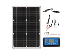 Kit De Panel Solar De 100 W, 12 V/24 V, Con Controlador De 20 A, Resistente Al Agua Ip67 Para Uso En Exteriores.
