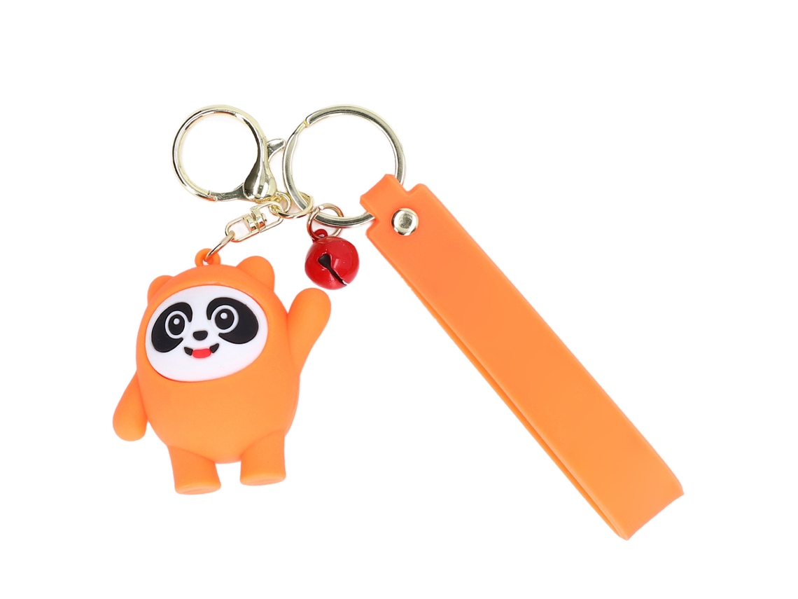Ats-llavero Mascota Juegos Olímpicos De Invierno 2022 Panda De Silicona Suave Cute Colgante Para Bolso Naranja