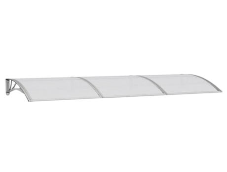 vidaXL Marquesina de puerta policarbonato gris 300x100 cm
