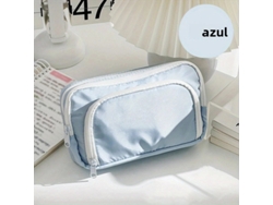 (azul) Estuche Grande Para Lápices, Elegante Estuche Escolar, Estuche Sencillo Con Cremallera Para Lápices.