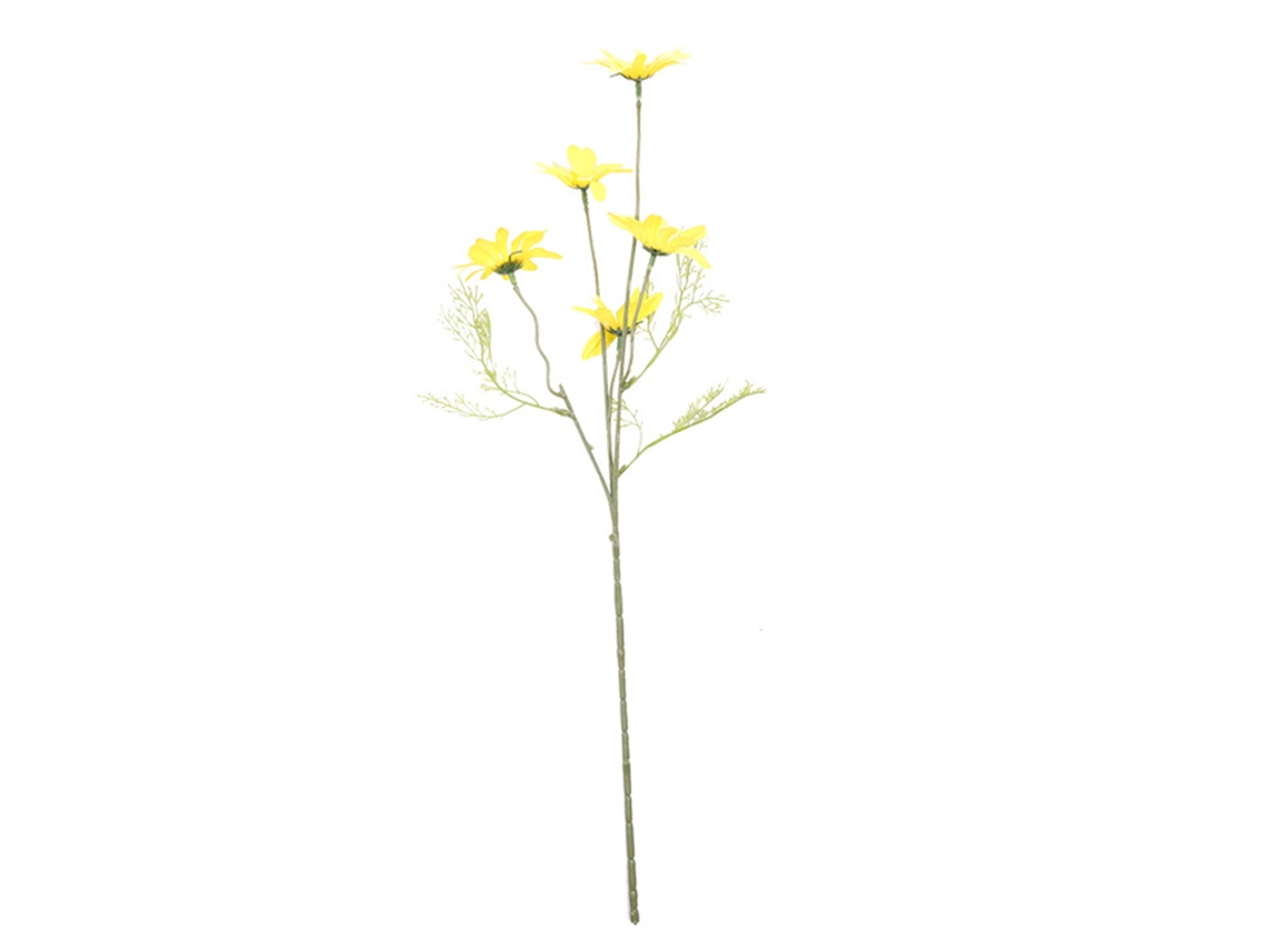 Baok - Margarita artificial, con tallo alto único, ideal para decorar bodas, dormitorios, parques y oficinas - Amarillo