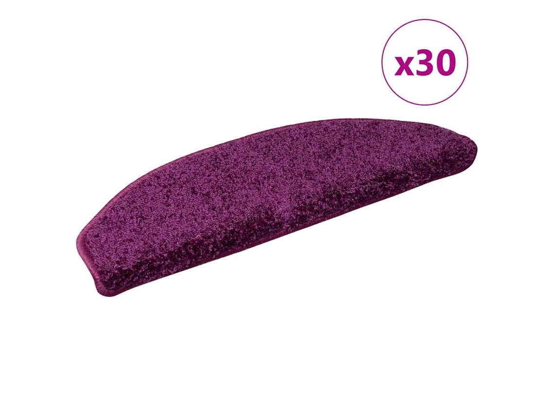 Felpudos Para Escaleras 30 Uds 65x21x4 Cm Violeta Semicircular Grande
