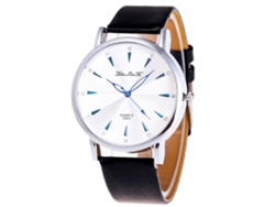 Reloj De Pulsera Unisex Analógico De Cuero Pu Quartz Zhoulianfa (negro)