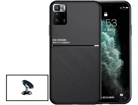 Kit Funda Magnetic Lux y Soporte Magnético de Coche Xiaomi Poco X3 GT PHONECARE Negro