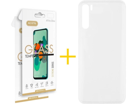 Kit Funda + 2 Protectores de Pantalla Oppo A91 ACCETEL Liso (Transparente)