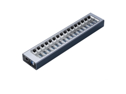 Estación de acoplamiento Yizhood Hub USB Hub USB 3.0 con cargador rápido QC 16 puertos múltiples con interruptor gris