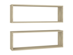 Juego de 2 estantes cúbicos de pared MAISON EXCLUSIVE Derivados de madera de roble Sonoma