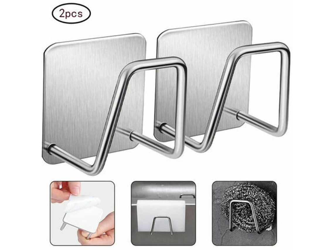 Soporte Para Esponjas, 2 Piezas, Antideslizante, Con Ganchos De Acero Inoxidable Para Estante De Fregadero De Cocina.