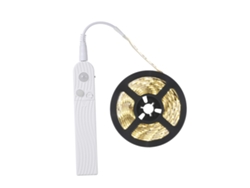 Tira de LED de 3 m (modelo 2026) con 180 LED, sensor PIR, recargable mediante USB con pilas AAA, 3 modos de iluminación, control de luz y clasificación IP65.
