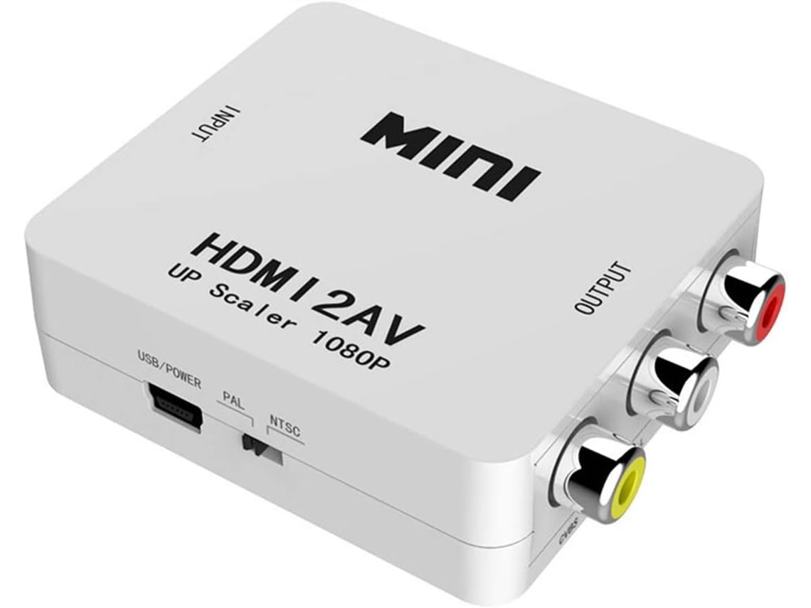 Mini Hdmi Compatible Con Rca Av/vídeo Compuesto Av Convertidor Hdmi2av-blanco