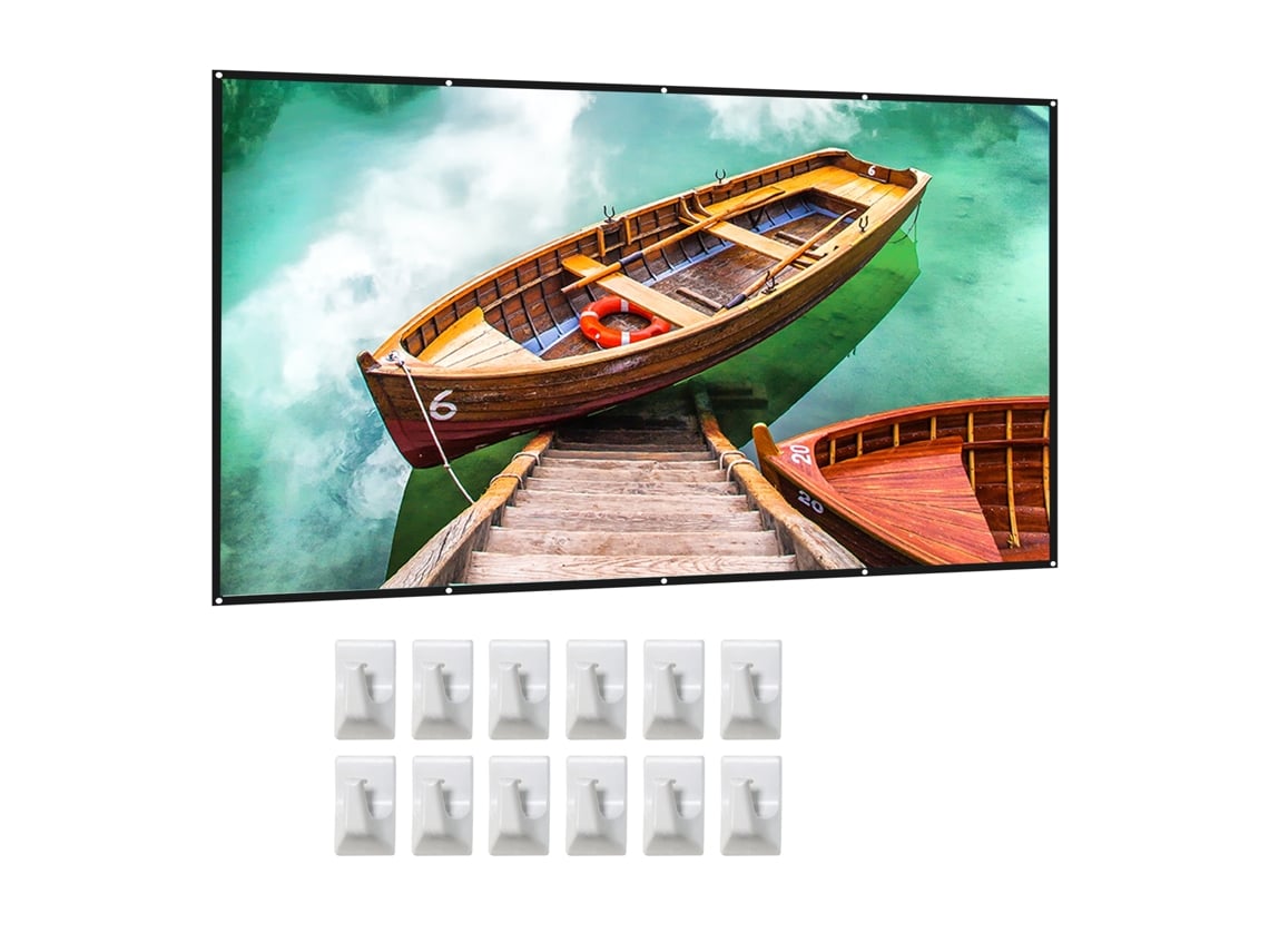 Pantalla De Proyección 150 Pulgadas 16:9 Hd 4k Doble Cara Plegable Portátil Con Ganchos Para Interior Y Exterior Cine Hogar Oficina