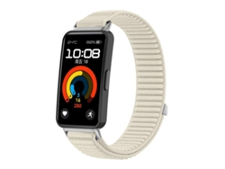 Bracelete Para Huawei Band 10 / 9 / 8 - Nylon Trançado - Fecho De Velcro - Interface Metálica Starlight