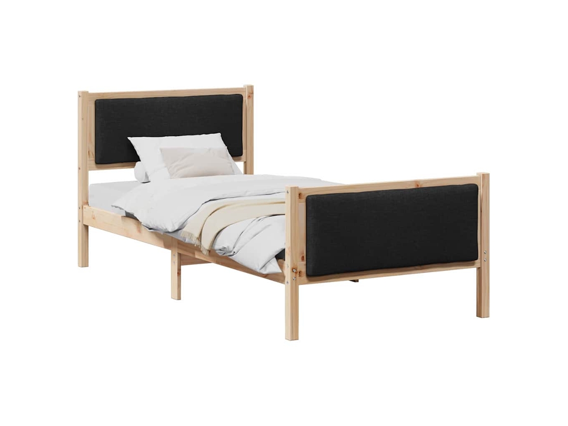 Maison Exclusive - Estructura De Cama Con Cabecera Negro 90 X 190 Cm Tela