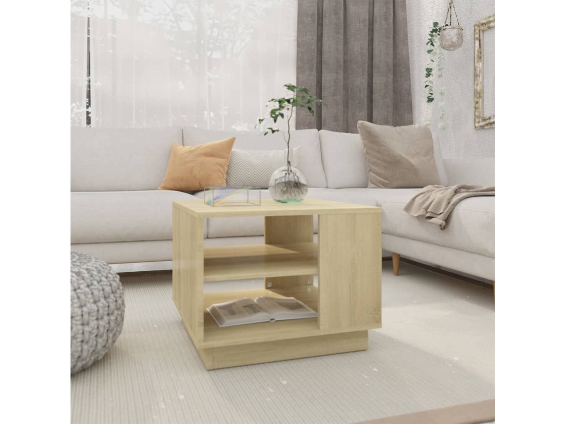 Mesa De Centro Madera De Ingeniería Roble Sonoma 55x55x43 Cm