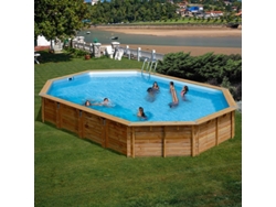 Piscina de Acero GRE Imitacion Madera Natural (656x456x131 cm)