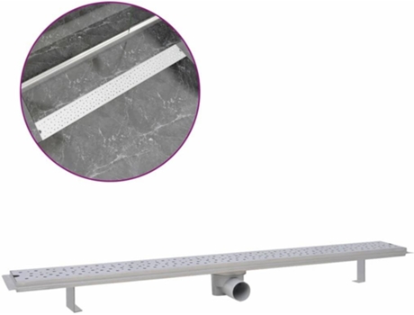 vidaXL Desagüe lineal de ducha burbuja 1030x140 mm acero inoxidable