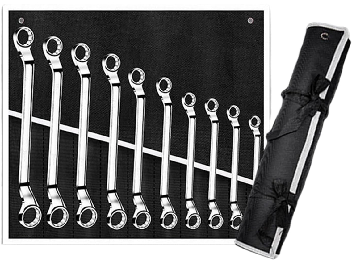 Kit Completo Herramientas Estuche Vasos, Juego Llaves Fijas Mixtas Juego Llaves Carraca Métricas Caja