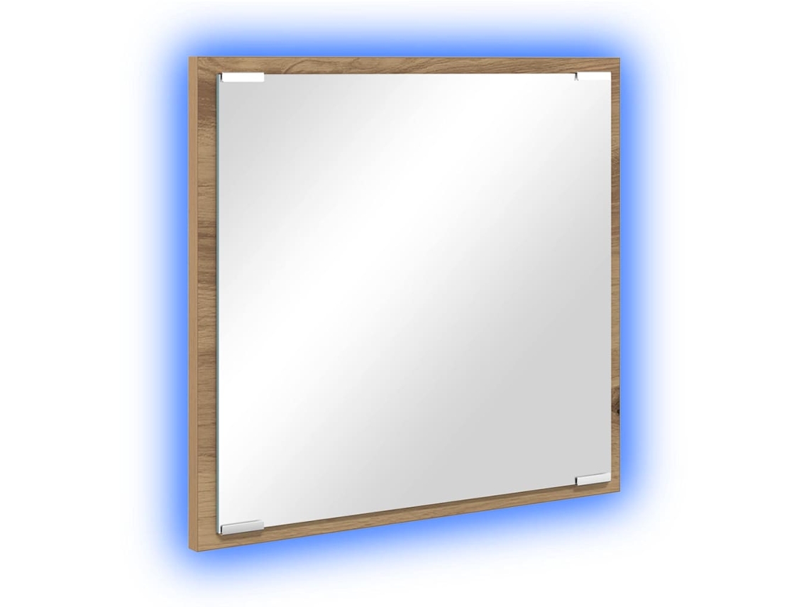 Espejo De Baño Led Con Espejo Roble Artesanal 40 X 37 X 8.5 Cm