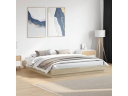 Estructura De Cama Madera De Ingeniería Roble Sonoma 200x200 Cm