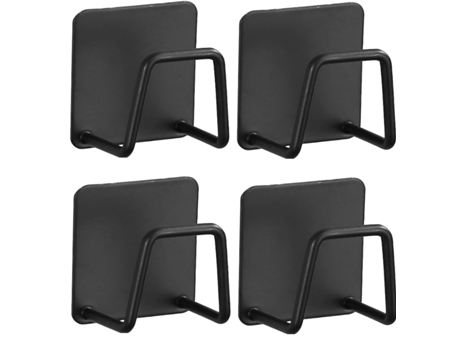 Soporte adhesivo para esponja para fregadero y gancho para platos, color negro INF