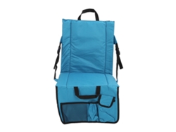Silla Plegable Para Estadio Con Ángulo Ajustable, Tela Oxford 600d, Con Bolsa Azul Laguna.