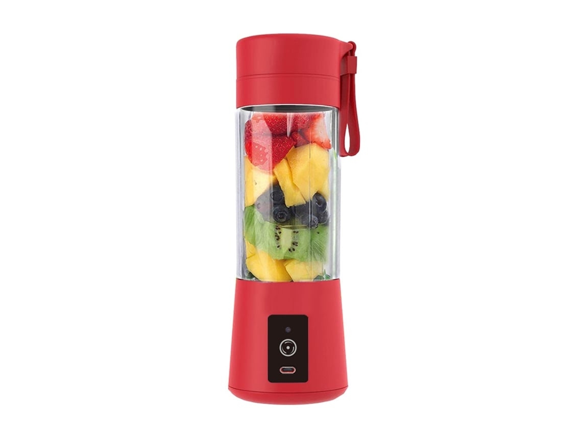 Licuadora portátil para batidos y licuados, licuadora eléctrica pequeña para cocina, recargable por USB, color rojo Gusshious