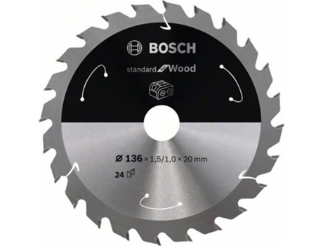 Disco de Sierra Circular BOSCH Standard para Madera Para Sierras a Batería 136x1.5/1x20 T24