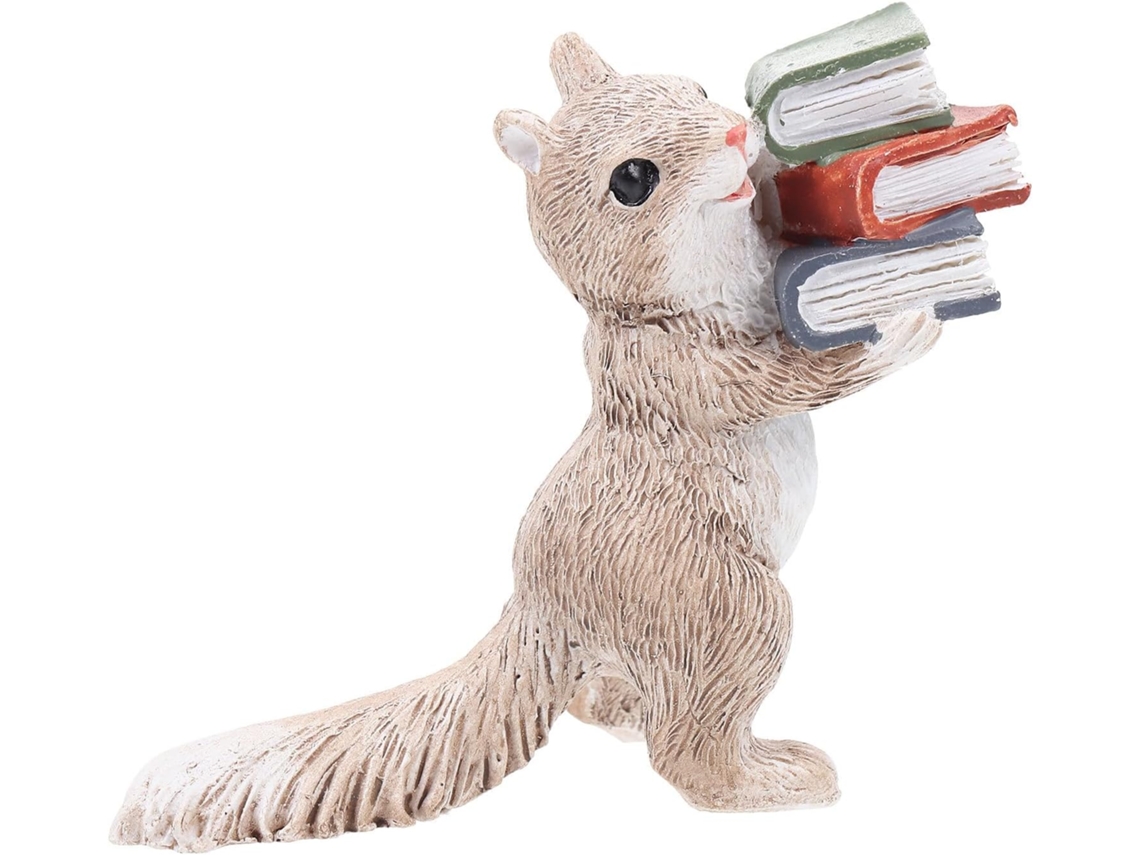 Ardilla De Jardín Healeved, Hecha De Resina, Figura Decorativa Para El Hogar Con Detalles De Libros, Regalo De