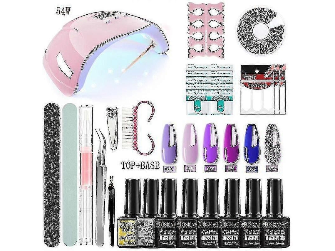 Kit profesional de uñas de gel con lámpara UV de 120 W/54 W y broca, compatible con todas las máquinas de secado de esmalte de gel GOKOCO.