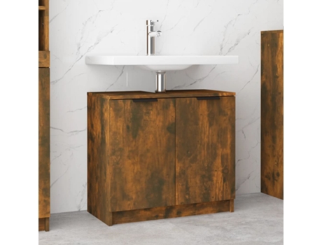 MAISON EXCLUSIVE - Armario baño madera contrachapada roble ahumado 64,5x33,5x59 cm