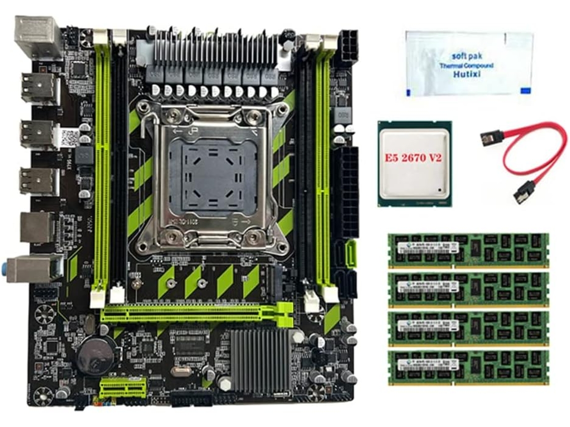 Placa base X79g LGA2011 + Procesador E5 2670 V2 + 4x4GB de RAM DDR3 + Pasta térmica SFUSHOS