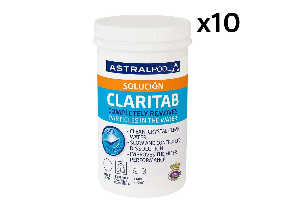 Claritab 10 Caixas Doble Acción ''coagulante'' Y ''floculante'', Par Un Tratamiento De janeiro, Mudaram-se Que Devuelve La Claridad Y Transparencia Astralpool
